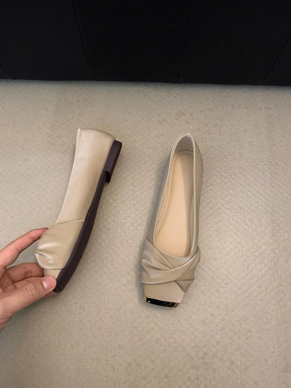 Shoes Woman 2026 Low Heels Female Footwear Autumn Square Toe Casual Sneaker New Summer Comfortable Dress Fall Lace-Up Flat Rome