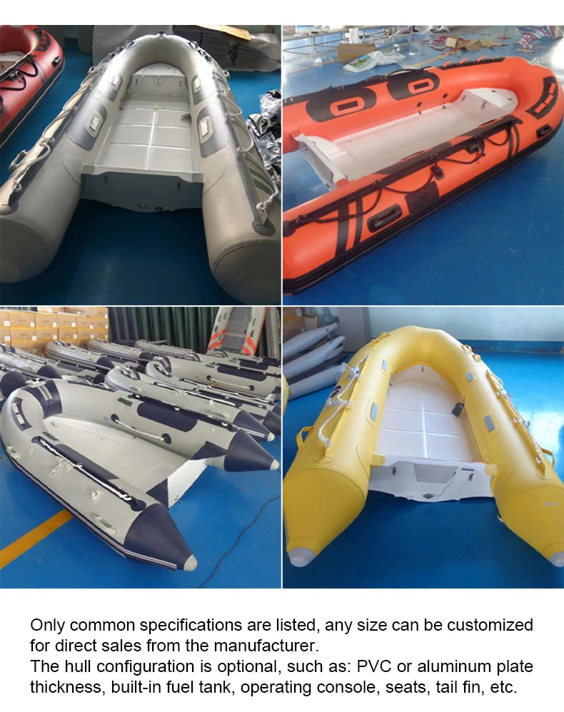 9ft-13ft Outdoor Drifting Rib Boat 300 390 Semi-Rigid Aluminum/Hypalon/PVC Inflatable Dinghy Orca