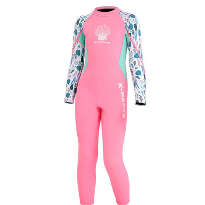 Children Wetsuit 2.5MM Neoprene Diving Suit For Girls Boys One-Piece Swimsuits Long Sleeve Kids Swimwears Snorkeling Rash Guards