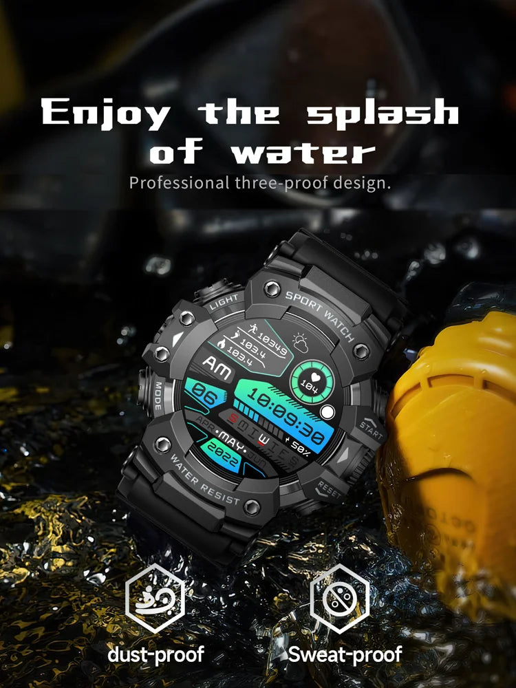 Time Owner New Men's Outdoor Sports Smart Watch Flashlight Compass Heart Rate Monitoring Smart Bracelet Military Waterproof