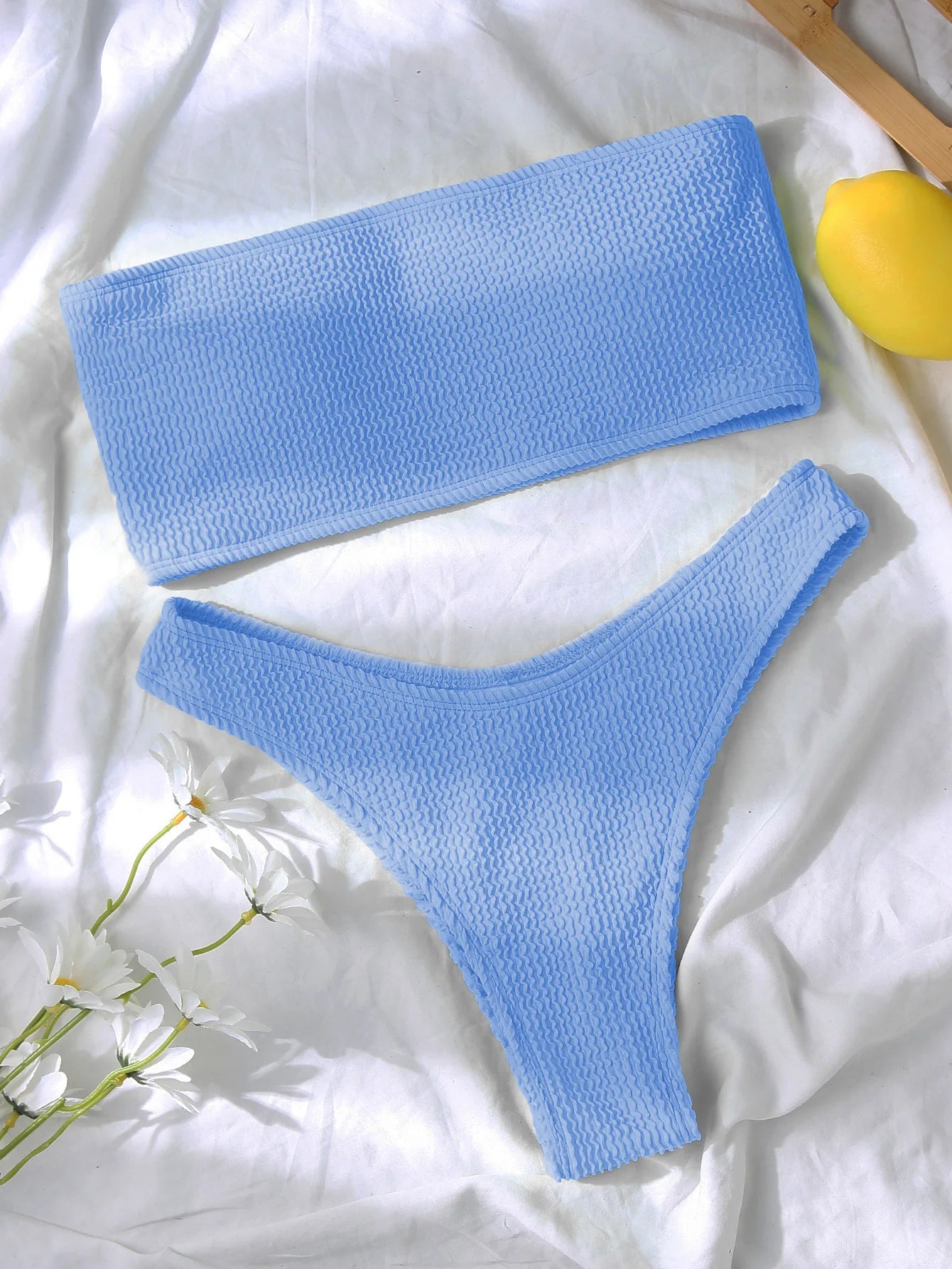 Fashion Bikini Textured Swimwear Women 2025 High Cut Swimsuit Women Bathing Suits Solid Brazilian Bikinis Set