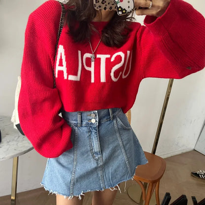 Chic High Waist A-Line  Skirt Women's Jeans ort Skirt Spring Vintage Slimming Splicing Hemming Girl's Faion Commute