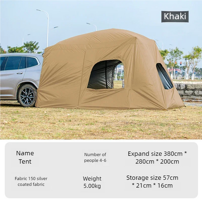 Universal SUV Camping Tent with Spacious Awning Waterproof Car Tent Easy Setup for Backpacking Traveling  Outdoors Car tail tent