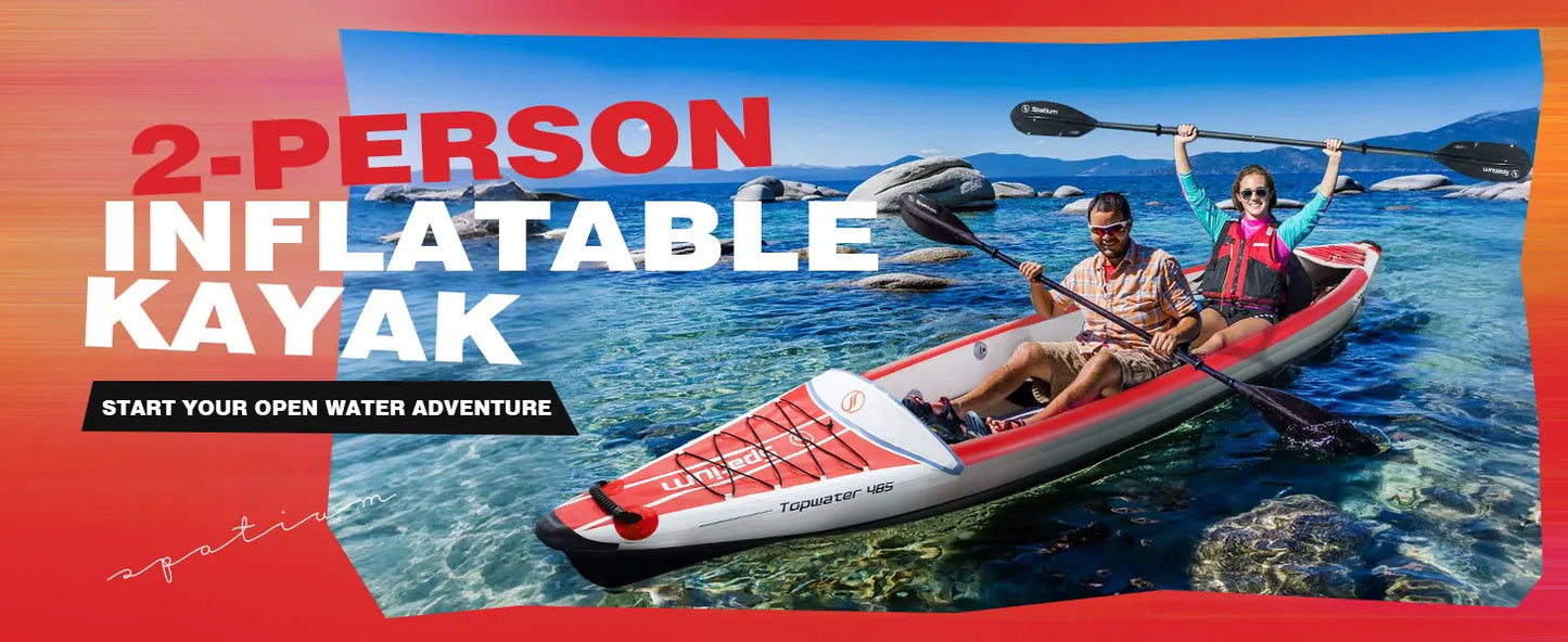 Spatium Inflatable Kayak PVC Fishing Boat 1-3 Person For Water Sports Surfing Rafting Touring Inflatable Kayak With Paddle,Seat