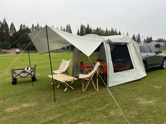 Multi-Person Car Rear Extension Tent for Self-Driving Travel Camping Barbecue Rainproof And Sunshade Waterproof SUV Trunk Tent