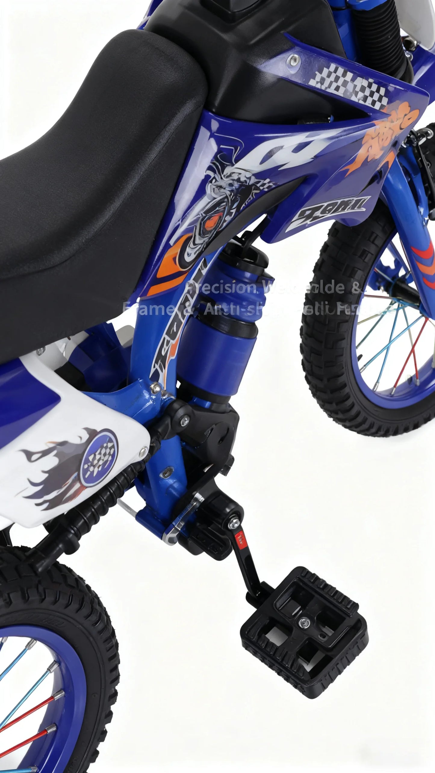Blue Off-Road Motorcycle Bicycle Pedal Bike for Boys And Girls 12/16 Inch Children's Basic Model Foreign Trade