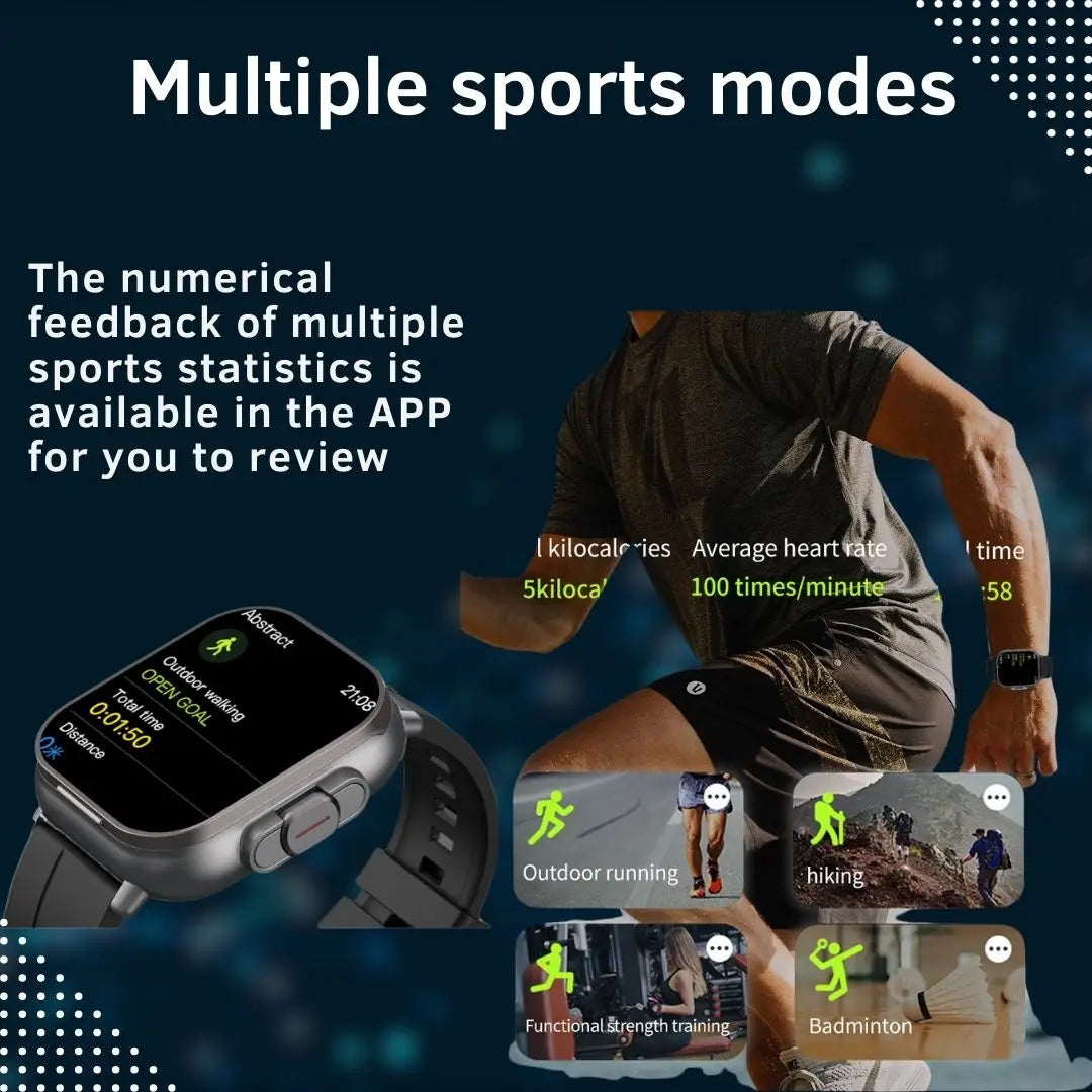 2 in 1 Built-in Smartwatch with Earphone Multi-Sport NFC Call Smart Watch with Earbuds Headphone for iPhone Android Smartphone