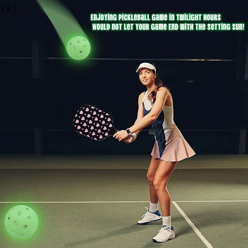 〔E〕LED Light Up Pickleball Balls,Glow In The Dark Pickleball,Pickleball Gifts For Men And Women,Outdoor Pickleball Balls Play
