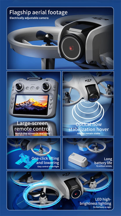 New Drones GT3 GPS 8K Professional HD 360° Dual Cameras 5G WIFI Brushless Motors Obstacle Avoidance FPV Foldable Quadcopter Toys