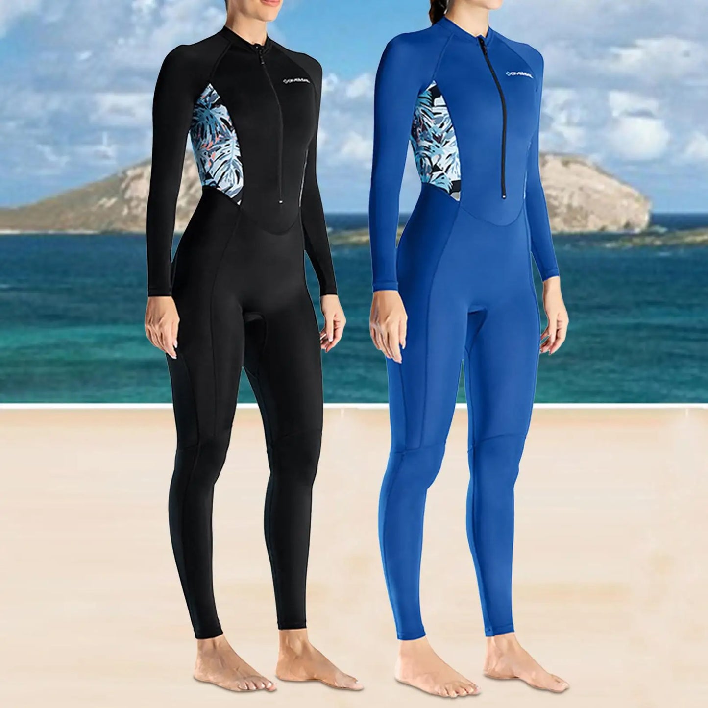 Women Wetsuit Long Sleeve Breathable Front Zip Quick Drying Dive Suit for Water Sports Surfing Summer Free Diving Kayaking
