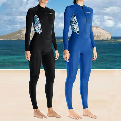 Women Wetsuit Long Sleeve Breathable Front Zip Quick Drying Dive Suit for Water Sports Surfing Summer Free Diving Kayaking