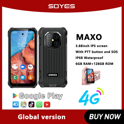 SOYES MAXO Rugged Smartphone IP68 3.88 Inch Small IPS Screen Mini Waterproof Android12 6GB RAM+128GB ROM 3000mAh Battery