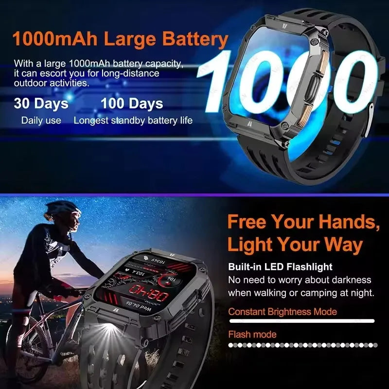 2026 New 1000mAh Battery Smart Watch Men 1.91" AMOLED Screen Men Outdoorsports Watch Waterproof Bluetooth Call Sports Smartwatch