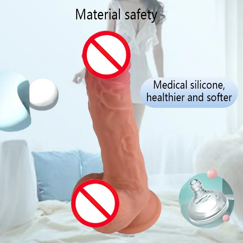 Dildo Heated Realistic Telescopic Swing Vibrator Vaginal Massage Masturbation Device Anal Stimulator Female Adult Sex Toy