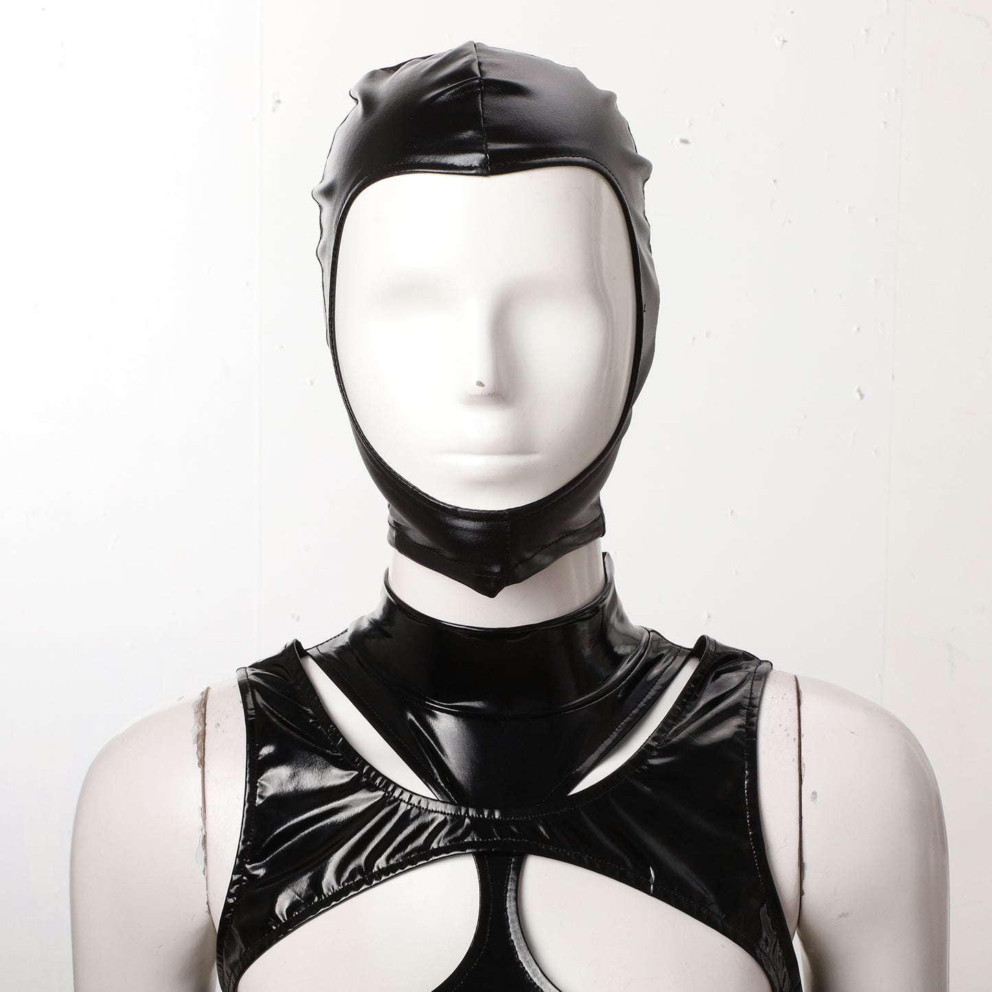 Adult Shiny Leather Masks Sex Toys Bronzing Cloth Open Mouth And Eye Glued Head Cover Couples Adult Products