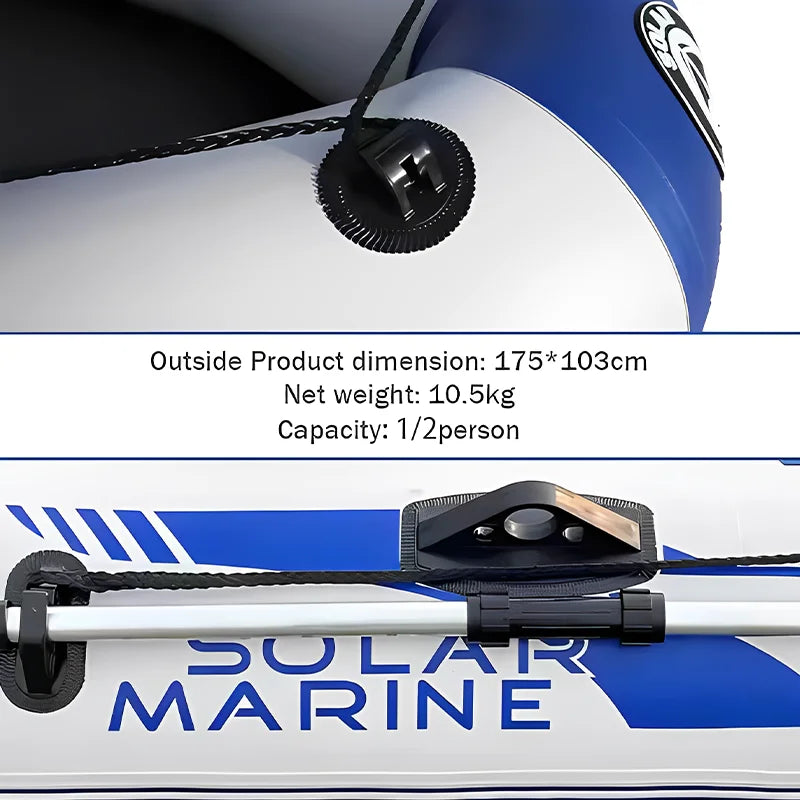 Solar Marine 2M Inflatable Fishing Boat Wooden Floor Racing Boats and Surfing Kayak for Adult Outdoor Watersport IB Accessories