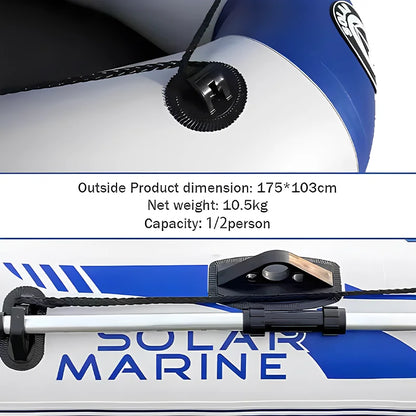 Solar Marine 2M Inflatable Fishing Boat Wooden Floor Racing Boats and Surfing Kayak for Adult Outdoor Watersport IB Accessories