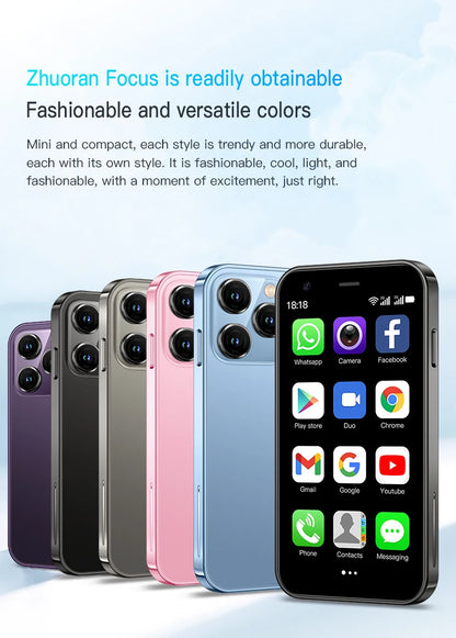 SOYES XS15 Mini Android8.1 Smart Phone 3.0 Inch Display 2GB RAM 16GB ROM Dual SIM Standby Play Store 3G Little Phone