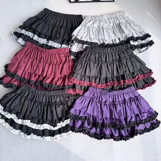 Women Pleated Bubble Mini Skirt Y2k Summer 2025 Korean Fashion Elastic Waist Puffy Short Skirt Girls Cute A Line Cake Skirt
