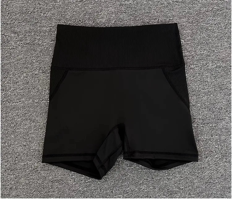High-Waist Yoga Pants Women's Fitness Running Shorts Breathable Quick-Dry Elastic Spring Summer Training Three minutes of pants