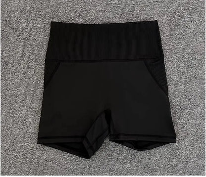 High-Waist Yoga Pants Women's Fitness Running Shorts Breathable Quick-Dry Elastic Spring Summer Training Three minutes of pants