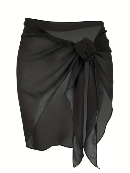 Swimsuit Bikini Cover Up Women Short Sarongs Swimsuit Coverups Beach Bikini Wrap Sheer Short Skirt Chiffon Scarf  for Swimwear