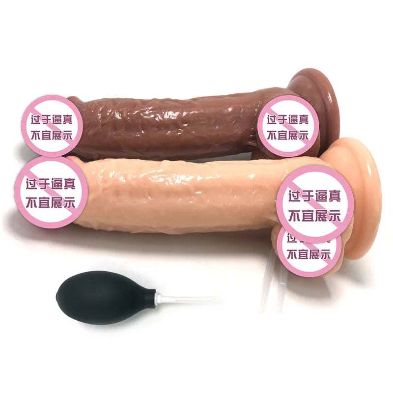 Ejaculating Penis Realistic Squirting Dildo Strong Suction Cup Soft Dildos for Women G-Spot Anal Vagina Massager Prostate Play