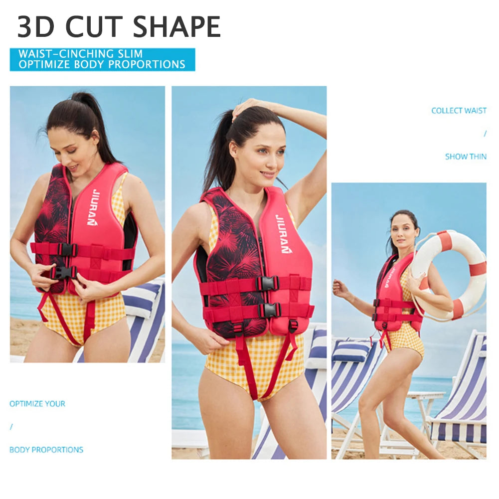 Neoprene Life Jacket Adult Children Life Vest Water Safe Fishing Vest Kayaking Boating Swimming Surfing Drifting Safe Life Vest