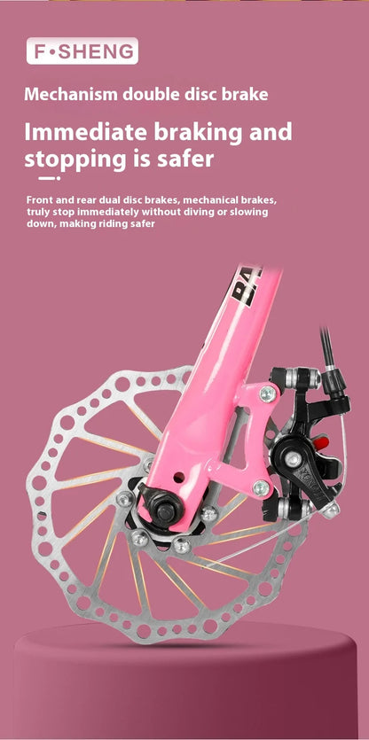 20Inch Folding Bicycle 6-Speed Double Disc Brake Geared Bicycle - Compact Travel-Friendly Bike for Easy Storage And Transport