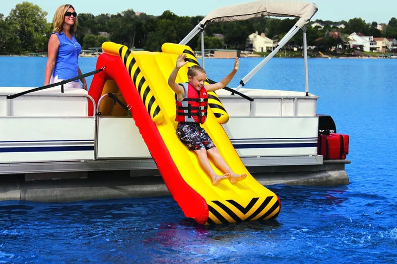 Large Inflatable Water Slide For Swimming Pool With Safety Handles And Water Spray Fun