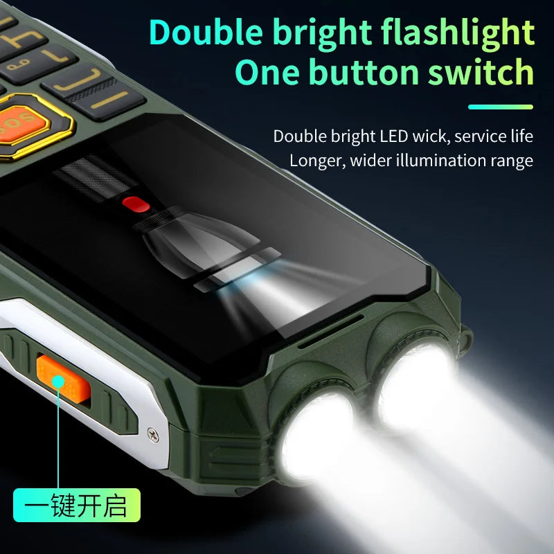 Q8 GSM 2G Rugged Mobile Phone Big Battery Double Flashlight 2.4inch HD Screen Dual Sim Large Button Cheap Cellphone For Elderly