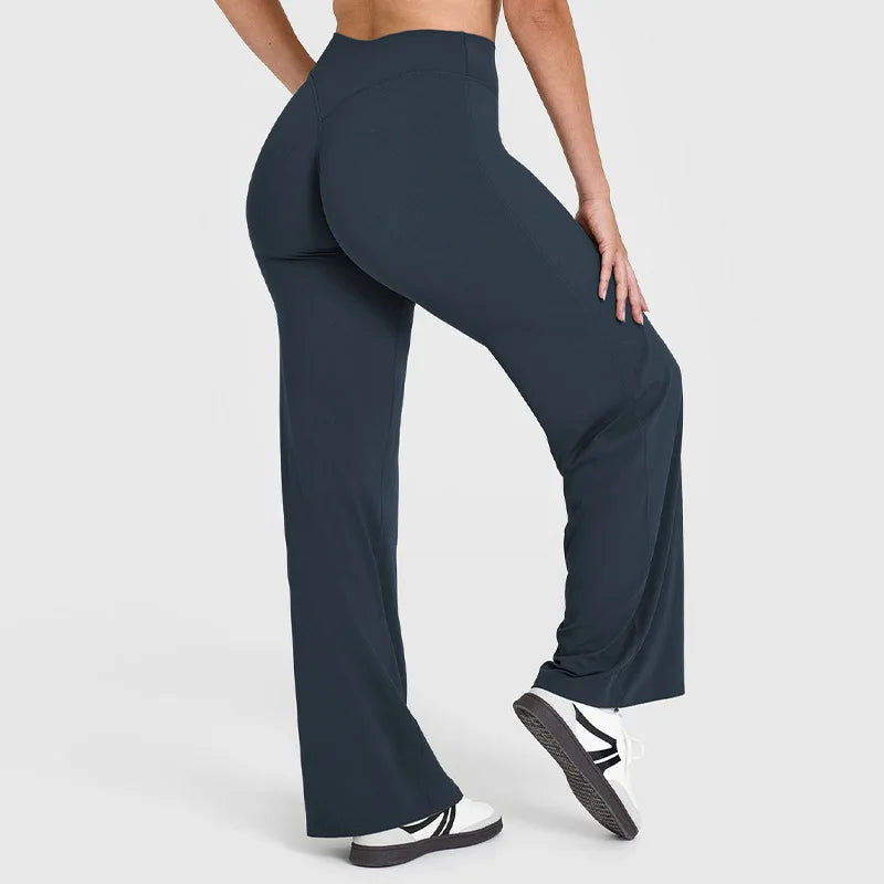 Straight Sports Leggings For Women's Fitness Sportswear Hips Without Embarrassment Yoga Pants Breathable Wide-leg Pants