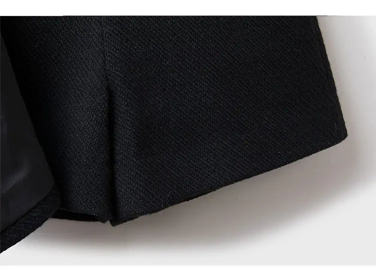 Tweed Wide Leg Shorts Skirts Women Chic Empire All-match Button Minority Elegant A-line Autumn Winter Thick Popular Daily Female