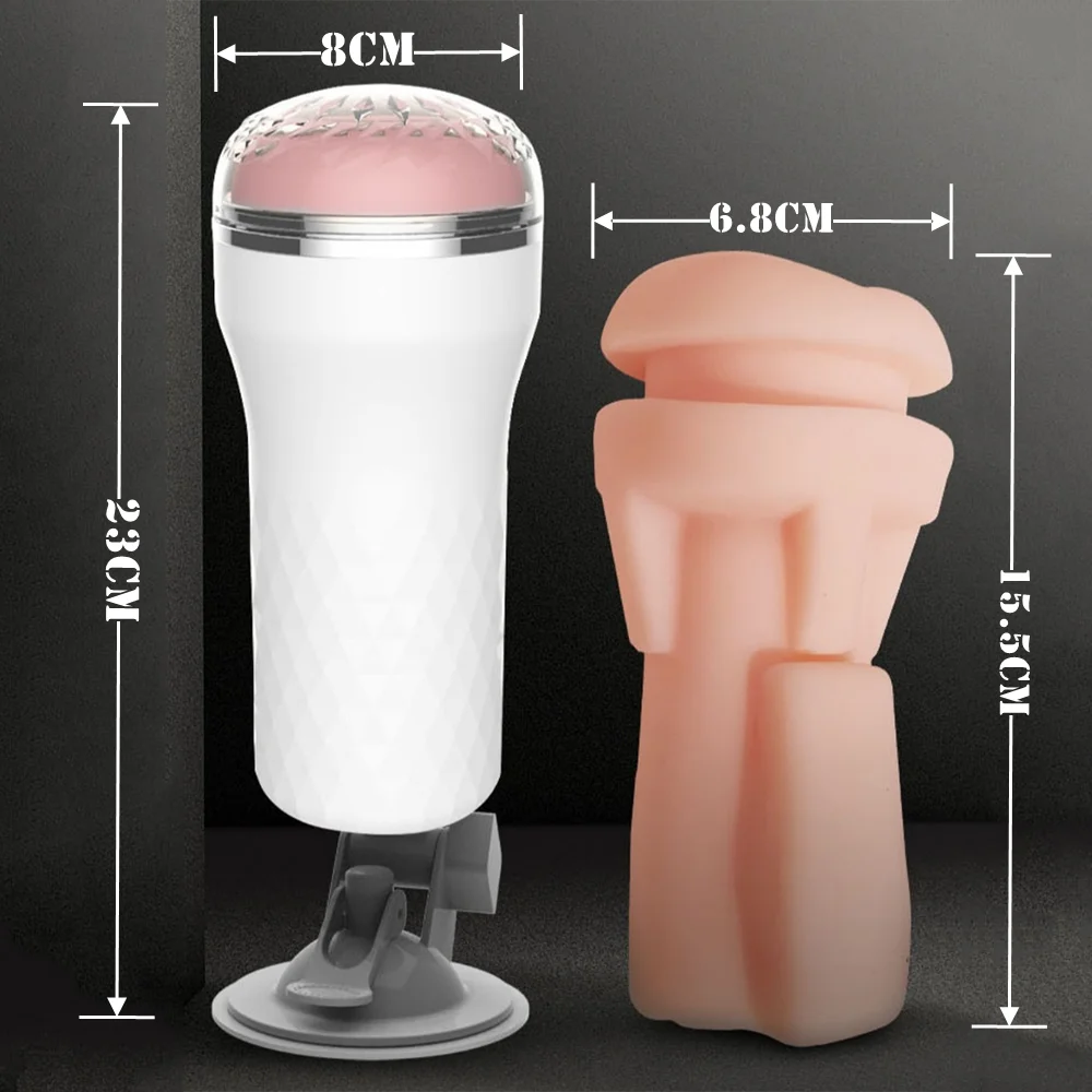 Adult Erotic Toys Male Masturbator Cup Realistic Rubber Vagina Prostate Massage Deep Throat Artificial Vagina Sex Toy for Men