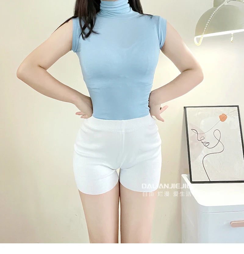 White Big Size Shorts For Women Summer Thin Breathable White Sports Fashion Sexy Slim Women Shorts 2024 New Korean Women X9UZ