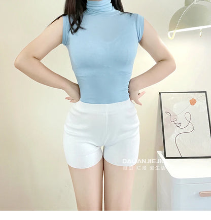 White Big Size Shorts For Women Summer Thin Breathable White Sports Fashion Sexy Slim Women Shorts 2024 New Korean Women X9UZ
