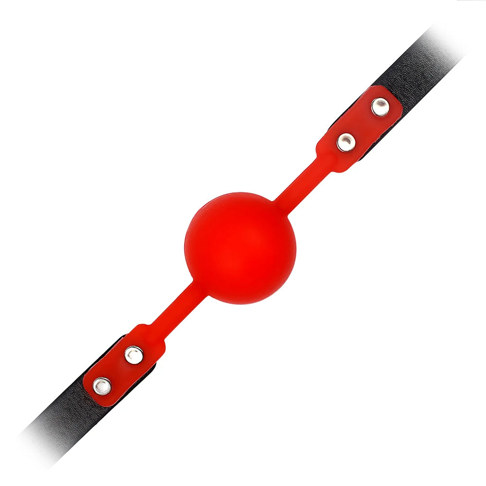 Adult Games Mouth Stuffed PU Leather Band Bondage Sex Toys for Couples Oral Fixation Silicone Ball Mouth Gag Restraints