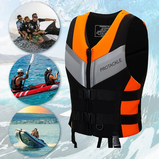 Neoprene Life Jacket Buoyancy Fishing Water Ski Vest Wear-resistant Survival Suit Water Sports Life Jacket For Swimming Fishing