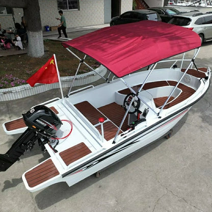 Unbeatable 6-8 Passenger Capacity River Fishing Sports Yacht Comfortable Outboard with Aluminum Alloy Speedboat Welded Handrails