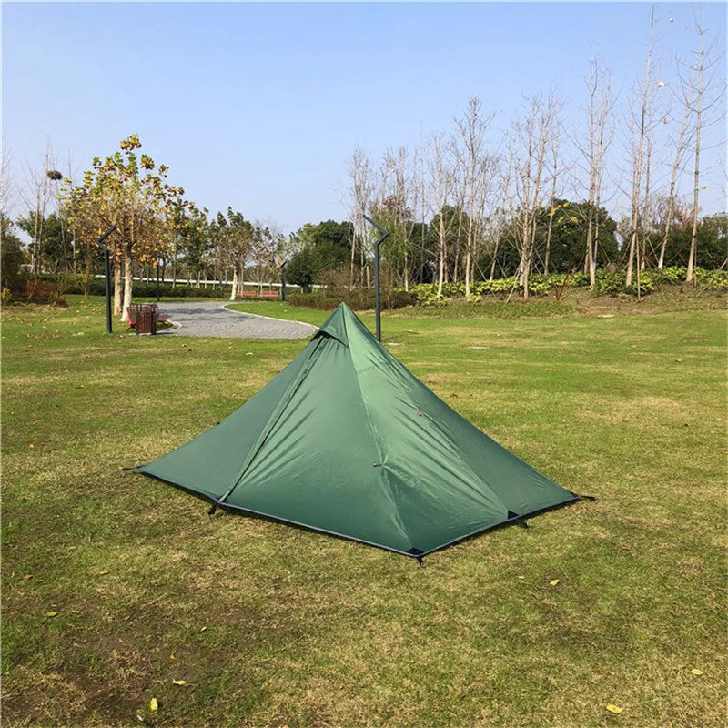 1 Person Hiking Camping Tent Ultralight Rodless Pyramid Tent 4 Season Backpack Tent Outdoor Waterproof Awnings Sun Shlelter Tent