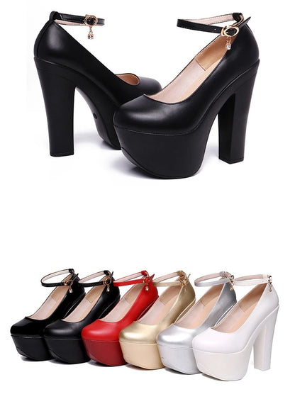 15cm Small Size 32-43 Thick Bottom Gold Red Wedding Shoes Women Platform Pumps 2026 Fall Block Super High Heels Shoes Model