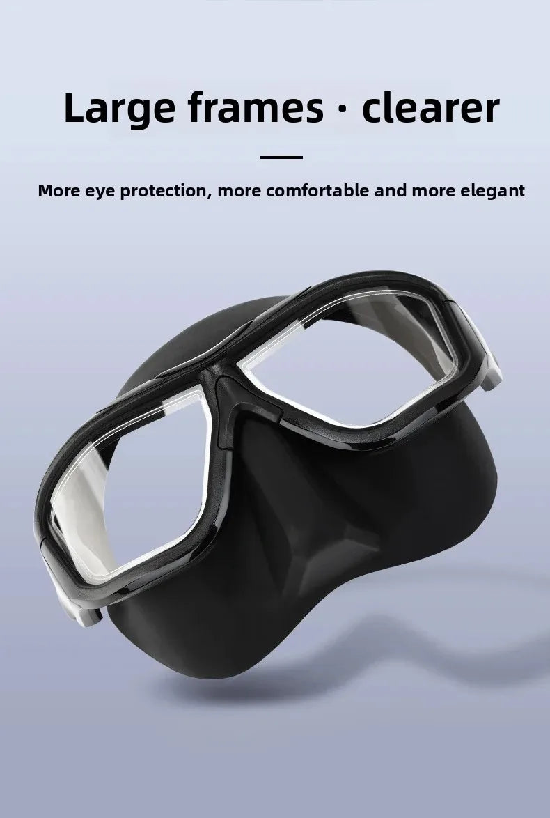 Professional Anti-fog HD Large Frame Diving Goggles Full Face Snorkeling Mask Freediving Scuba Equipment