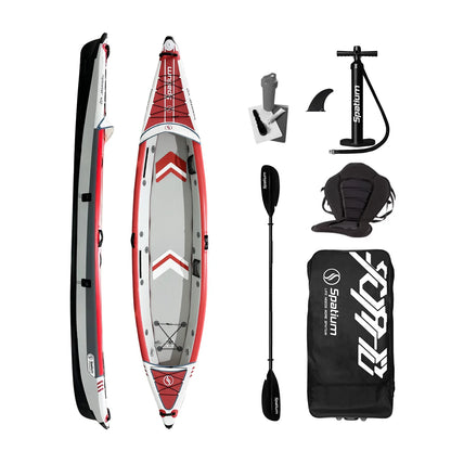 Spatium Inflatable Kayak PVC Fishing Boat 1-3 Person For Water Sports Surfing Rafting Touring Inflatable Kayak With Paddle,Seat