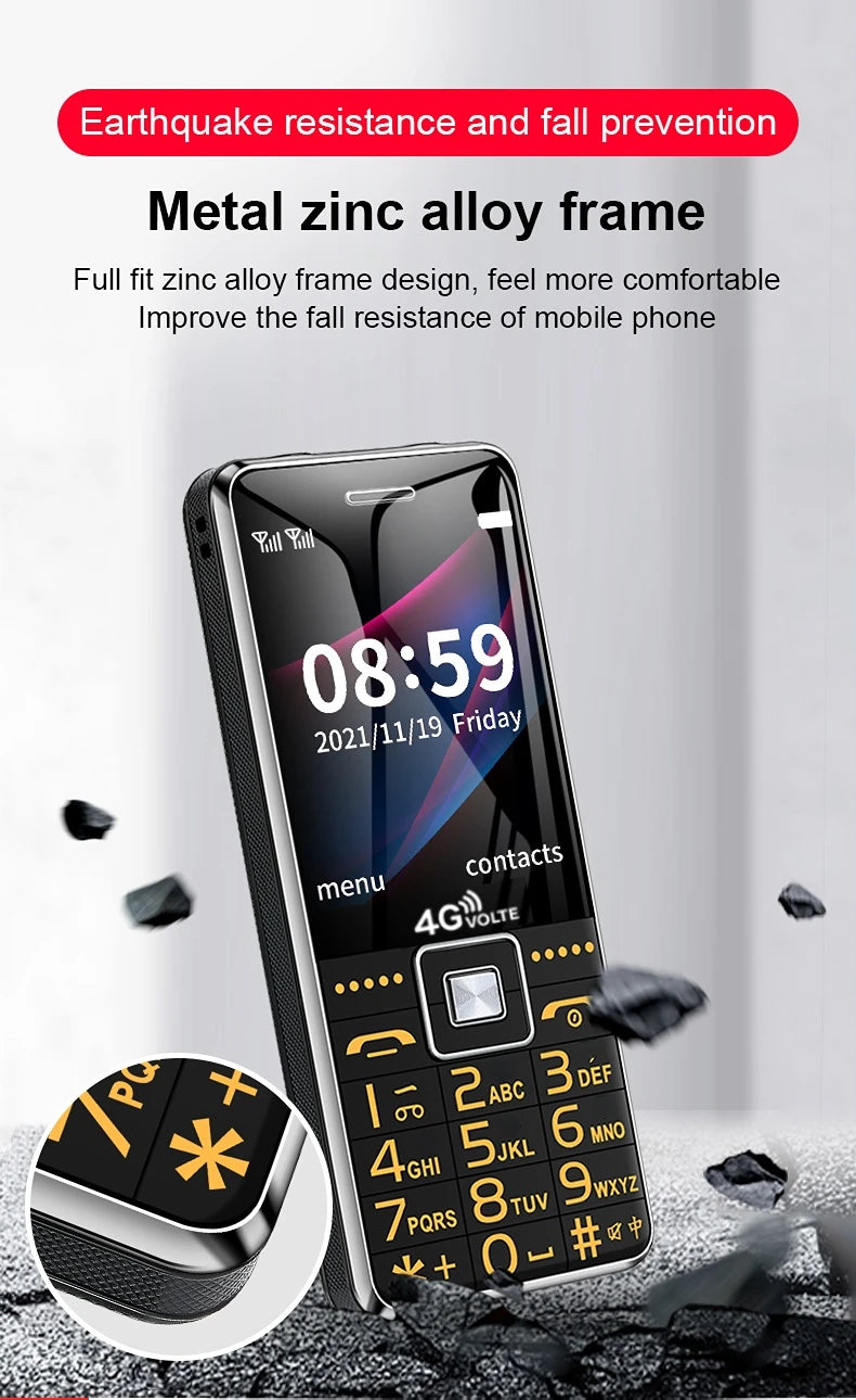 Low Price Elderly Mobile Phone Big Push Button Fast Call Dual Sim Cards Loud Sound Cellphone SOS Two Torch Cheap Large Battery