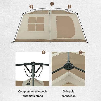 Outdoor Camping Two Bedroom Family Tent, Camping Outdoor Waterproof Large Automatic Tent, Big Tent Outdoor Camping/