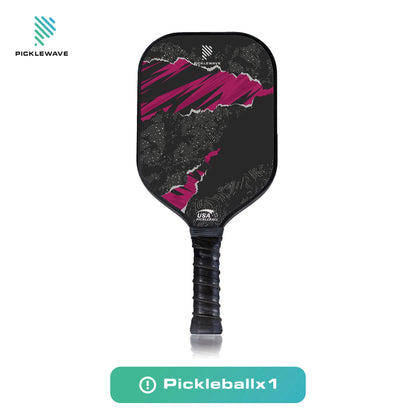 Black Purple Polka Dot USAPA Pickleball Paddle Fiberglass Surface High Grit & Spin Unibody Edgeless Sport Racquet Pickleball