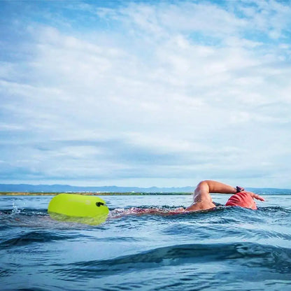 Inflatable Open Swimming Buoy Tow Float Dry Bag Double Air Bag with Waist Belt for Water Sport Swimming Storage Float Tools