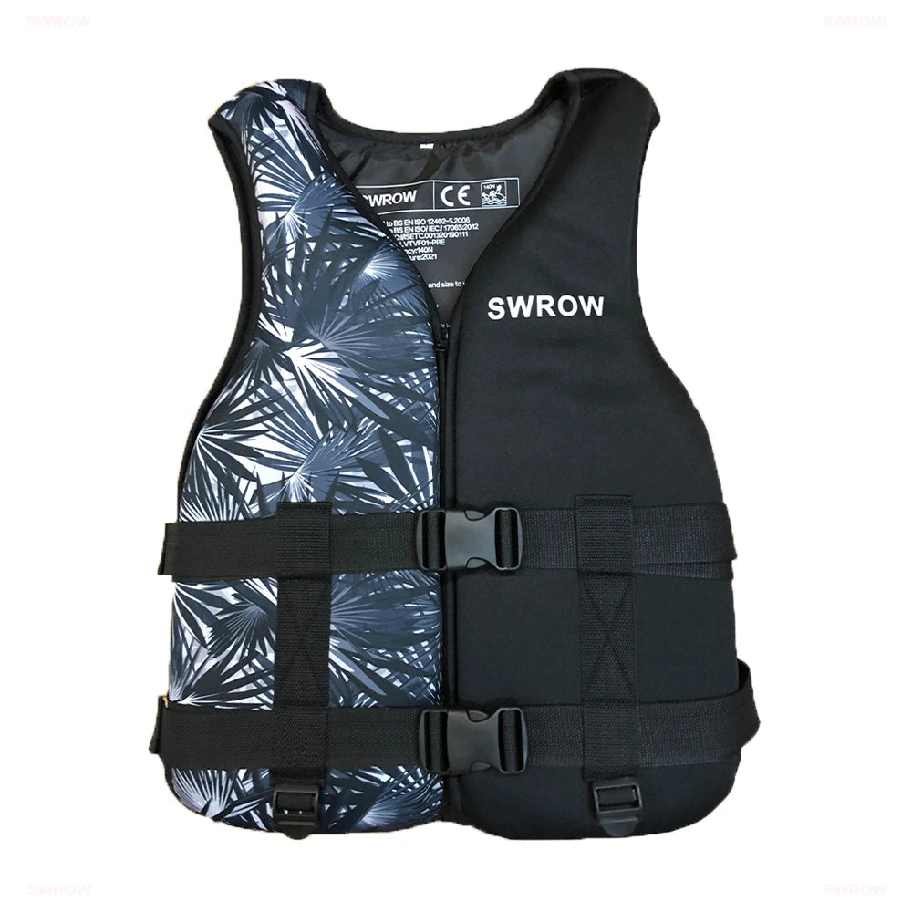 Portable fashion adult children's life jacket neoprene swimming life jacket water sports fishing kayak surfing life jacket 2023