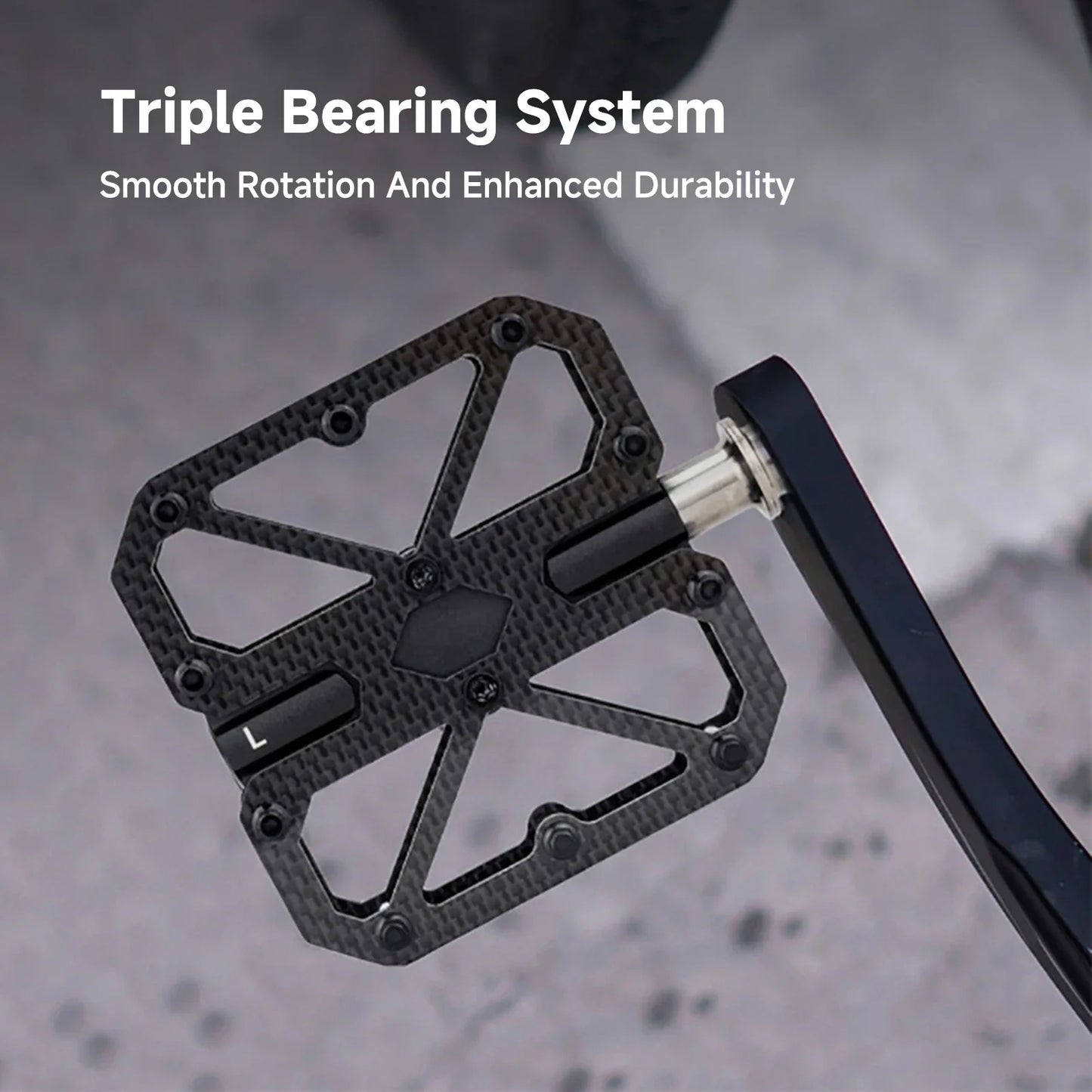 Bike Pedals Carbon Composite Three Bearings Non-slip Lightweight Pedals for Road Mountain Folding Bikes Road Bike Pedals