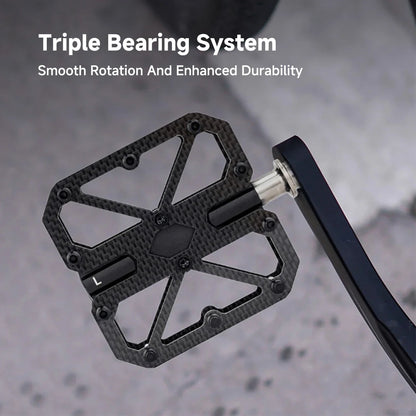 Bike Pedals Carbon Composite Three Bearings Non-slip Lightweight Pedals for Road Mountain Folding Bikes Road Bike Pedals